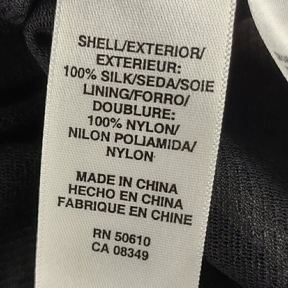 Anne Klein Women's 100% Silk Black Blue Olive Green Long Sleeve Blouse Size L - Picture 12 of 13